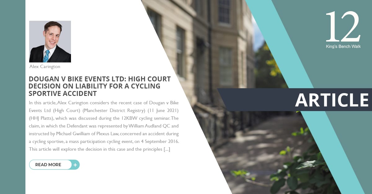 Dougan v Bike Events Ltd High Court decision on liability for a